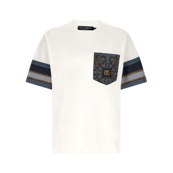 Dolce & Gabbana Men 'Cargo' Silk Insert T-Shirt